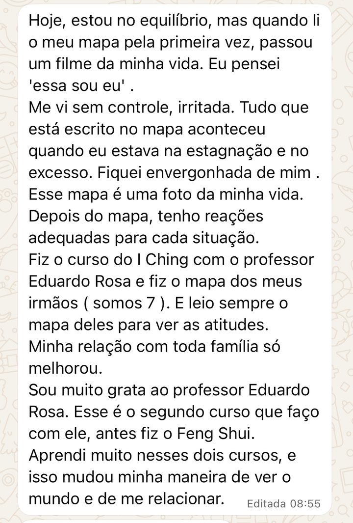Mensagem da Maria Teixeira sobre o curso e o Mapa